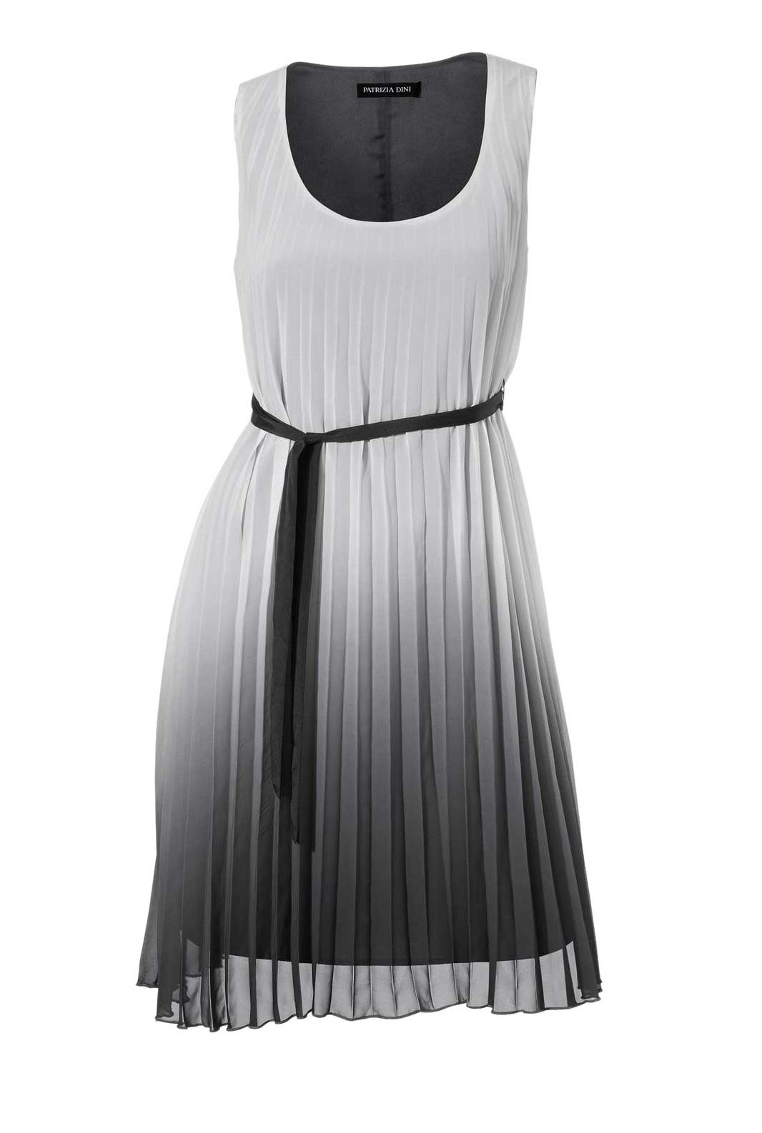 Kleid Minikled 38 ärmellos Chiffonkleid mit Falten und Gürtel grau Kleid Minikled 38 ärmellos Chiffonkleid mit Falten und Gürtel grau