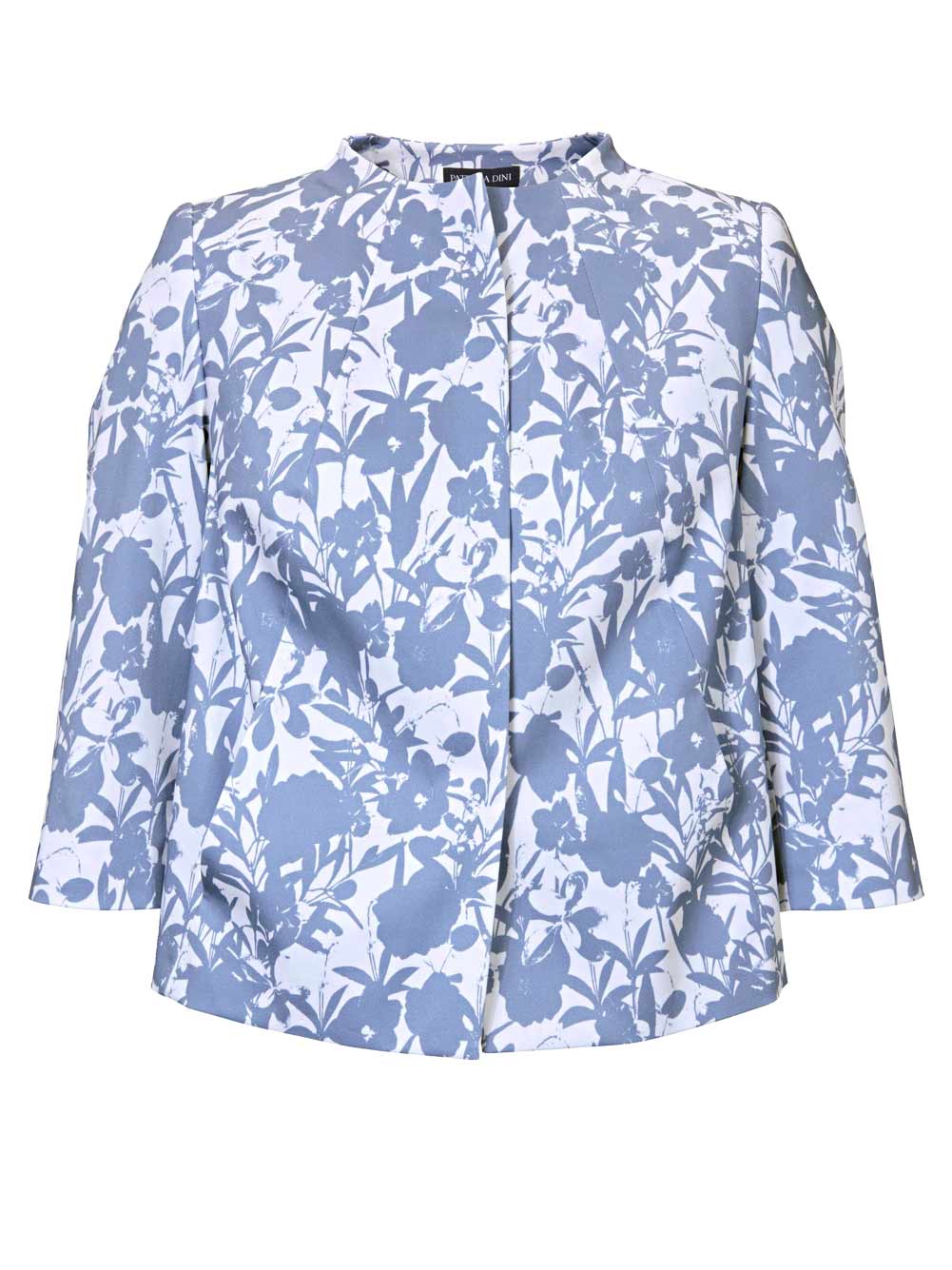 PATRIZIA DINI Damen Steppjacke blau-ecru kurz 3/4 Ärmel Gr 36 Blumenmuster PATRIZIA DINI Damen Steppjacke blau-ecru kurz 3/4 Ärmel Gr 36 Blumenmuster