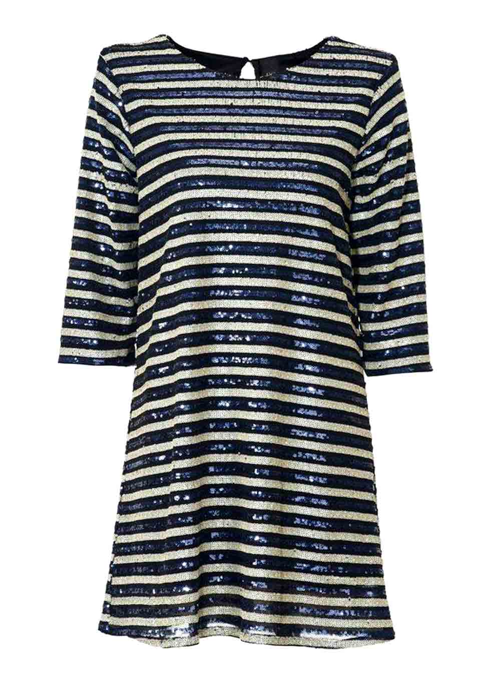 HEINE Damen Kleid Paillettenkleid Nachtblau-Ecru HEINE Damen Kleid Paillettenkleid Nachtblau-Ecru