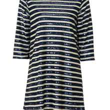 HEINE Damen Kleid Paillettenkleid Nachtblau-Ecru HEINE Damen Kleid Paillettenkleid Nachtblau-Ecru