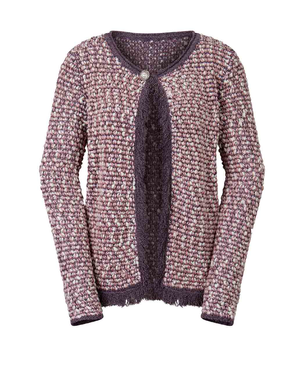 Damen Strickjacke von Création L beere-gemustert Damen Strickjacke von Création L beere-gemustert