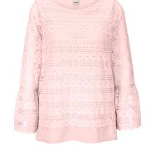 Heine Damen T Shirt Oberteil langarm soft rose mit Chiffon Spitzen Shirt Heine Damen T Shirt Oberteil langarm soft rose mit Chiffon Spitzen Shirt