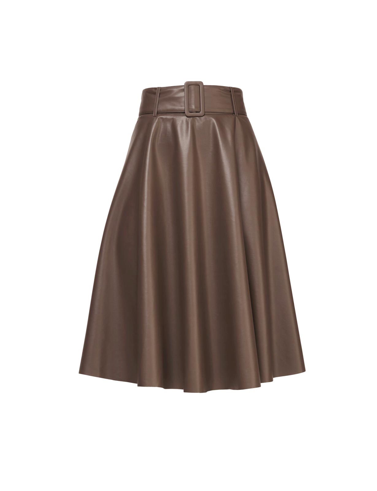 Damen Lederimitatrock mit Gürtel, schoko Damen Lederimitatrock mit Gürtel, schoko