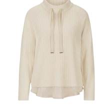 Damen Pullover Pulli  2-in-1 Sweatshirt Stehkragen  sand Damen Pullover Pulli  2-in-1 Sweatshirt Stehkragen  sand