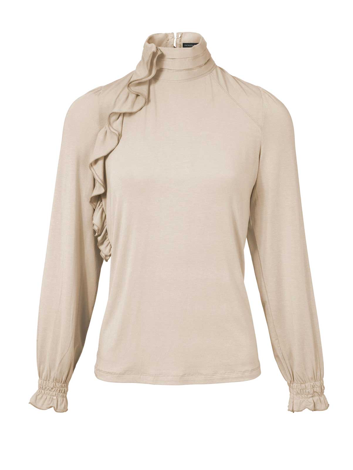 PATRIZIA DINI Damen Designer-Rüschenshirt Sand PATRIZIA DINI Damen Designer-Rüschenshirt Sand