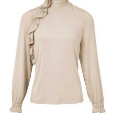 PATRIZIA DINI Damen Designer-Rüschenshirt Sand PATRIZIA DINI Damen Designer-Rüschenshirt Sand