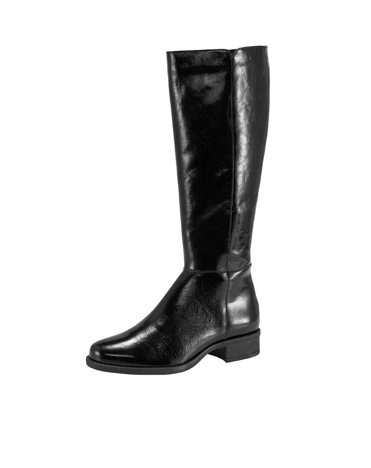Damen Lackleder Stiefel, schwarz Damen Lackleder Stiefel, schwarz