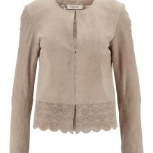 Heine Damen Lederjacke echtes Leder  kiesel Gr 40 zartes spitzen Muster Heine Damen Lederjacke echtes Leder  kiesel Gr 40 zartes spitzen Muster