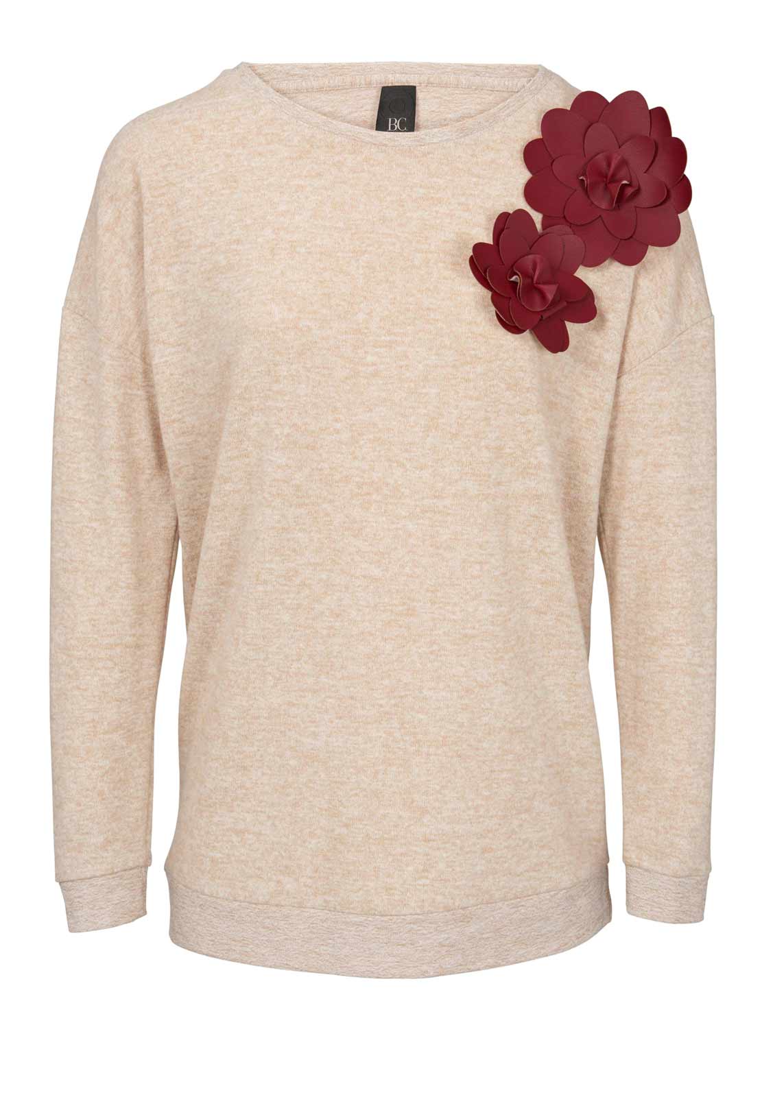 HEINE Damen Designer-Shirt m. Blüte Sand HEINE Damen Designer-Shirt m. Blüte Sand