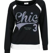 Damen Sweatshirt schwarz grau Damen Sweatshirt schwarz grau