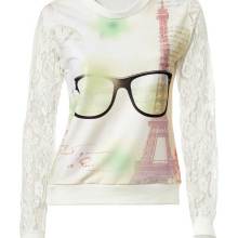 Damen Sweatshirt in creme bunt Damen Sweatshirt in creme bunt