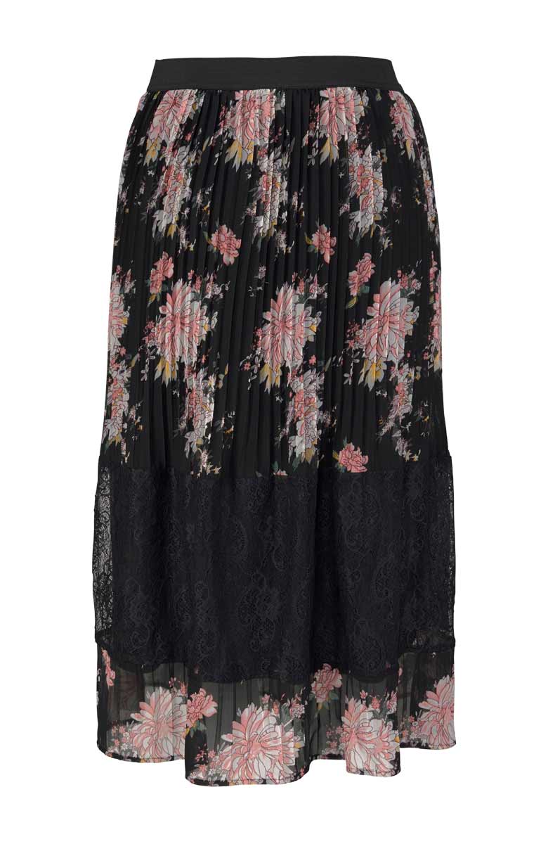 TAMARIS Damen Rock mit Plisseefalten schwarz bunt TAMARIS Damen Rock mit Plisseefalten schwarz bunt