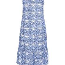 Lyocell-Druckkleid m. Volant, blau-wei? Lyocell-Druckkleid m. Volant, blau-wei?