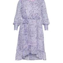 Midi-Druckkleid m. Volant, lavendel Midi-Druckkleid m. Volant, lavendel