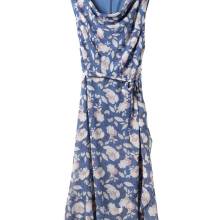 Chiffon-Druckkleid, rauchblau Chiffon-Druckkleid, rauchblau