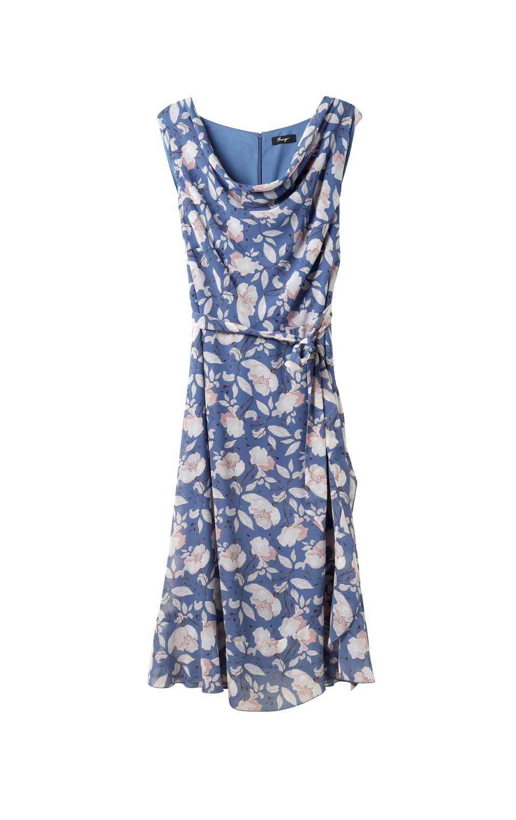 Chiffon-Druckkleid, rauchblau Chiffon-Druckkleid, rauchblau