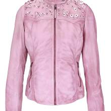 lederjacke mit nieten damen  bikerjacke rosa used Linea Tesini lederjacke mit nieten damen  bikerjacke rosa used Linea Tesini