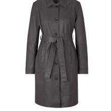 Damen Mantel Leder Trenchcoat Ledermantel Lammnappa Mantel  anthrazit sand Damen Mantel Leder Trenchcoat Ledermantel Lammnappa Mantel  anthrazit sand