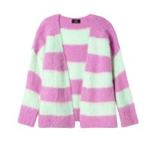 Marken-Flausch-Wollstrickjacke, pink-mint Marken-Flausch-Wollstrickjacke, pink-mint