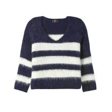 Marken-Flauschpullover, marine-creme Marken-Flauschpullover, marine-creme