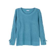 Pullover m. eingeflochtenen B?ndern am ?rmel, blau Pullover m. eingeflochtenen B?ndern am ?rmel, blau