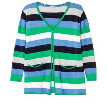 Longstrickjacke m. Blockstreifen, bunt Longstrickjacke m. Blockstreifen, bunt