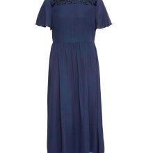 Chiffon-Abendkleid m.Pailletten-Einsatz, d.blau Chiffon-Abendkleid m.Pailletten-Einsatz, d.blau