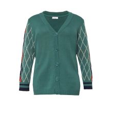 Strickjacke m. Rautenmuster, opalgr?n Strickjacke m. Rautenmuster, opalgr?n