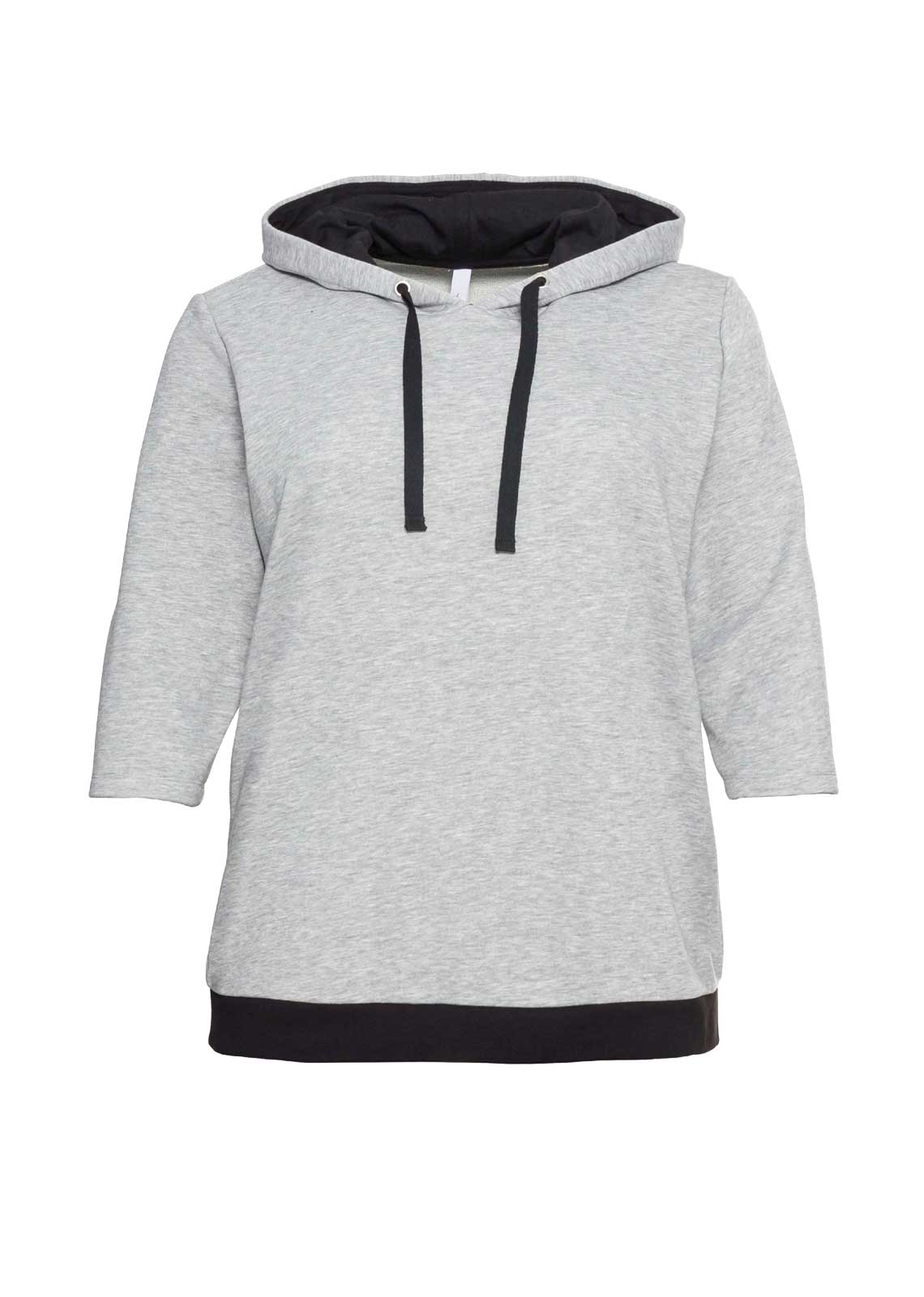 Kapuzen-Sweatshirt, steingrau-schwarz Kapuzen-Sweatshirt, steingrau-schwarz