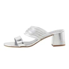 HEINE Damen Designer-Pantolette Silberfarben HEINE Damen Designer-Pantolette Silberfarben