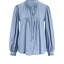 Damen Tunika Bluse mit Seide blau Damen Tunika Bluse mit Seide blau
