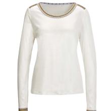 Merzerisiertes Jerseyshirt m. Stickerei, ecru von Création L Premium Merzerisiertes Jerseyshirt m. Stickerei, ecru von Création L Premium