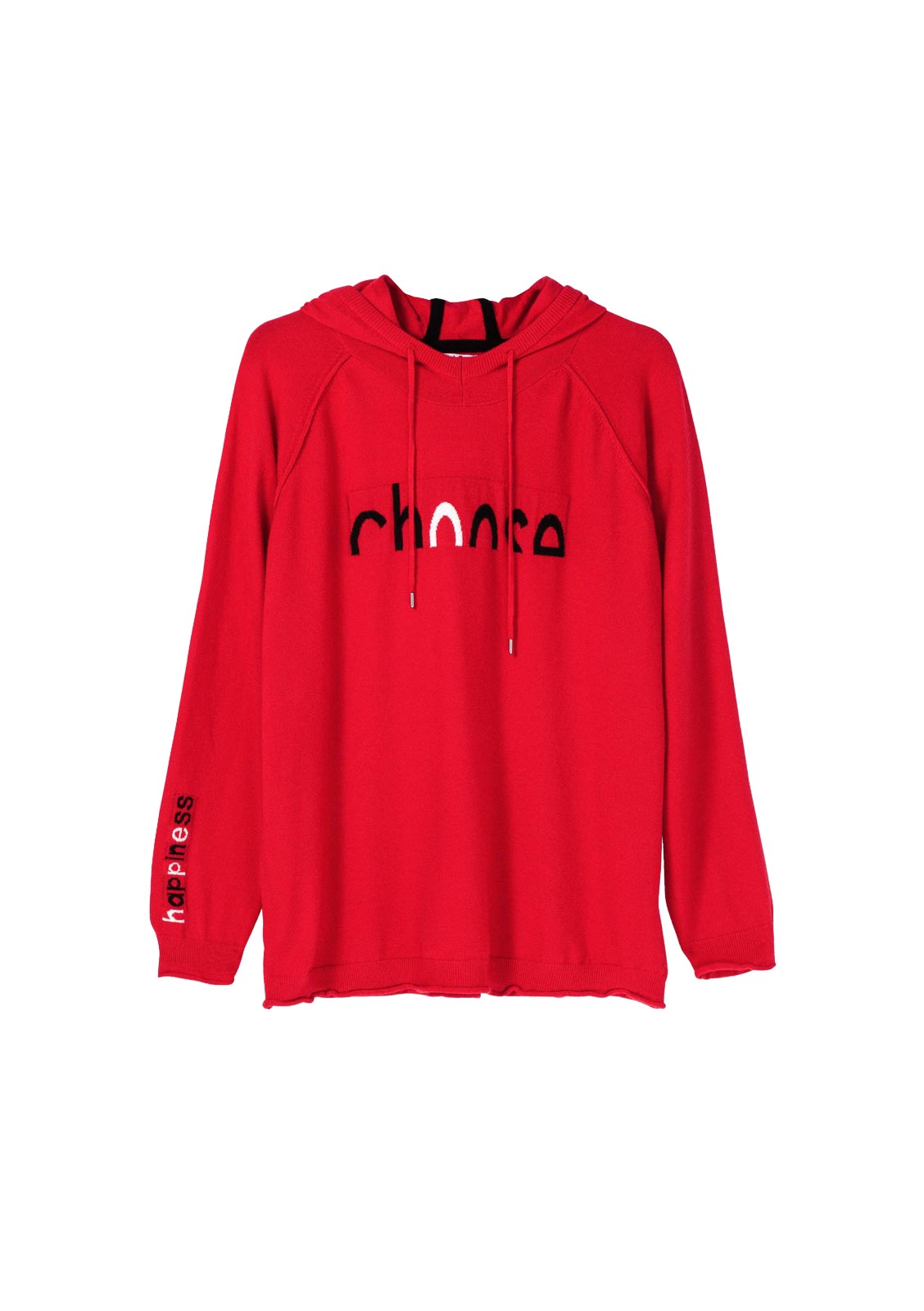 Kapuzenpullover mit Wordingprint, mohnrot Kapuzenpullover mit Wordingprint, mohnrot