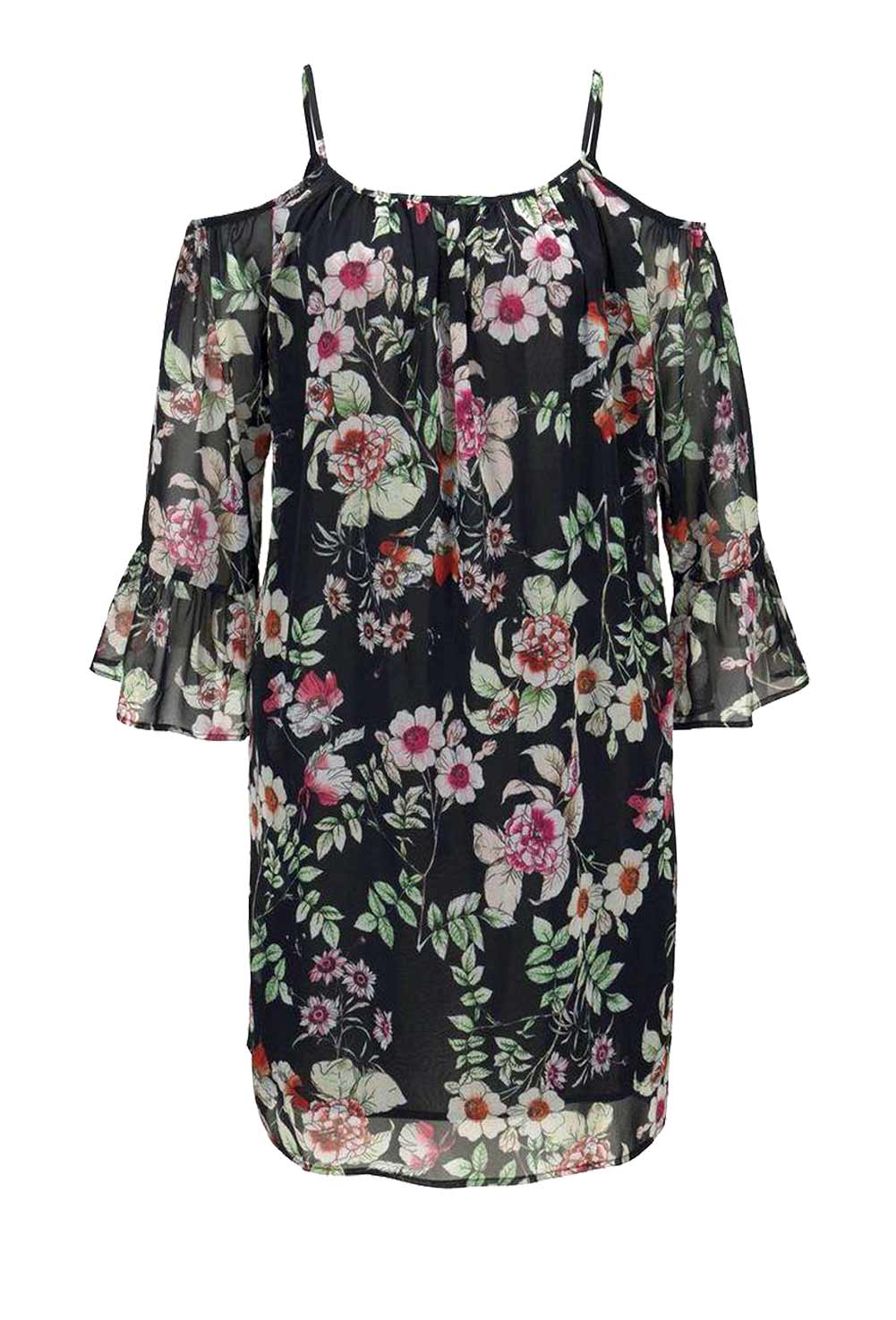 Kleid JOENA", schwarz-bunt" von Herrlicher Grösse S Kleid JOENA", schwarz-bunt" von Herrlicher Grösse S