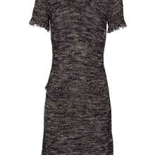 Kleid Strick Pulloverkleid schwarz-beige Kleid Strick Pulloverkleid schwarz-beige