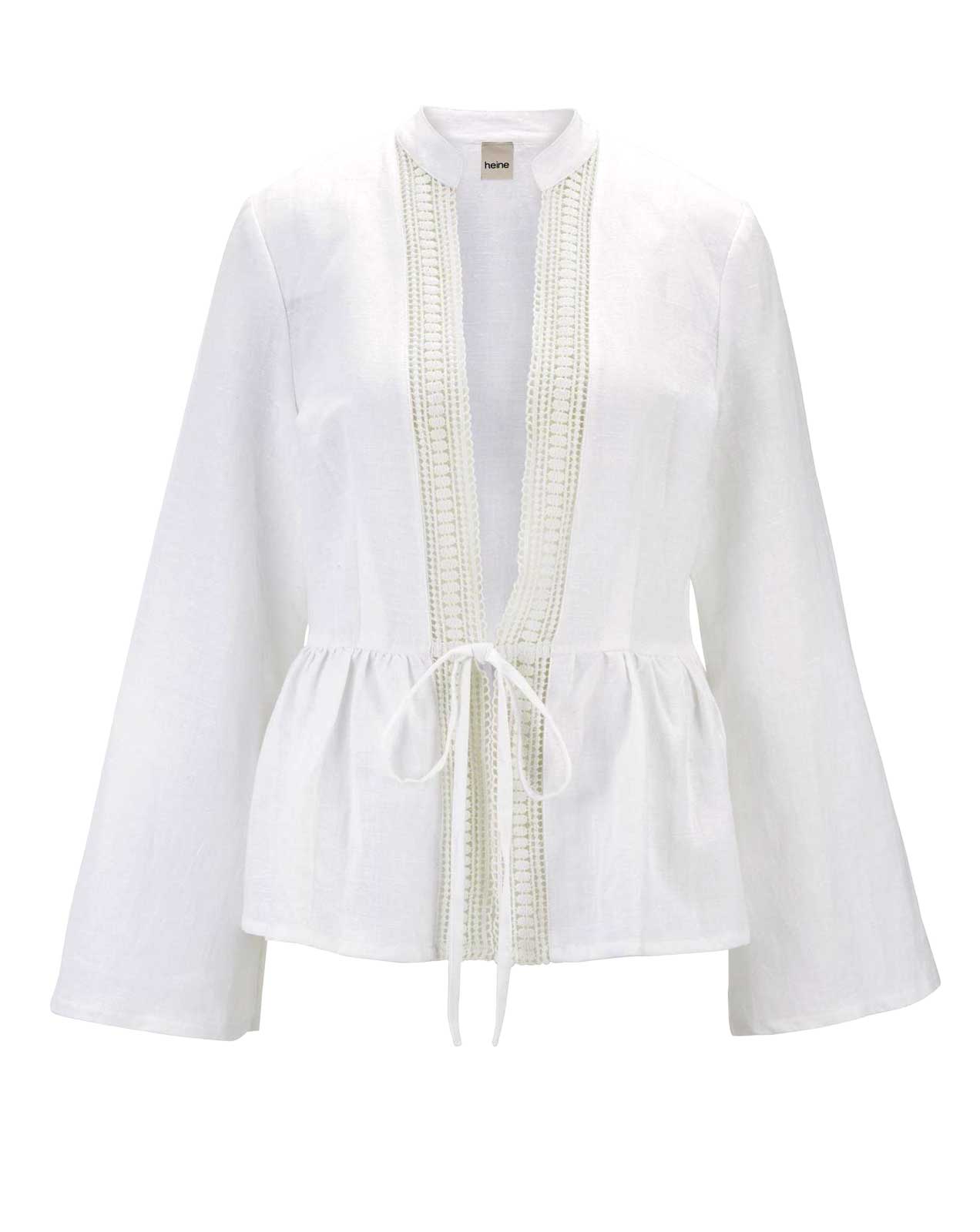 Leinenjacke mit Spitze offwhite von HEINE Leinenjacke mit Spitze offwhite von HEINE