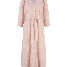 Damen Druckkleid m. Gürtel, puder Damen Druckkleid m. Gürtel, puder