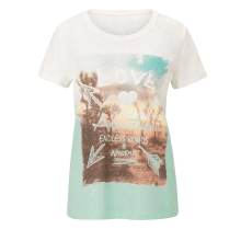 Damen Shirt T-Shirt Kurzarm Frühling Freizeit Baumwolle  kalkmint bedruckt Damen Shirt T-Shirt Kurzarm Frühling Freizeit Baumwolle  kalkmint bedruckt