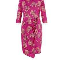 Damen Kleid Jerseykleid Etuikleid lila Stretch Freizeit lila fuchsia bedruckt Damen Kleid Jerseykleid Etuikleid lila Stretch Freizeit lila fuchsia bedruckt