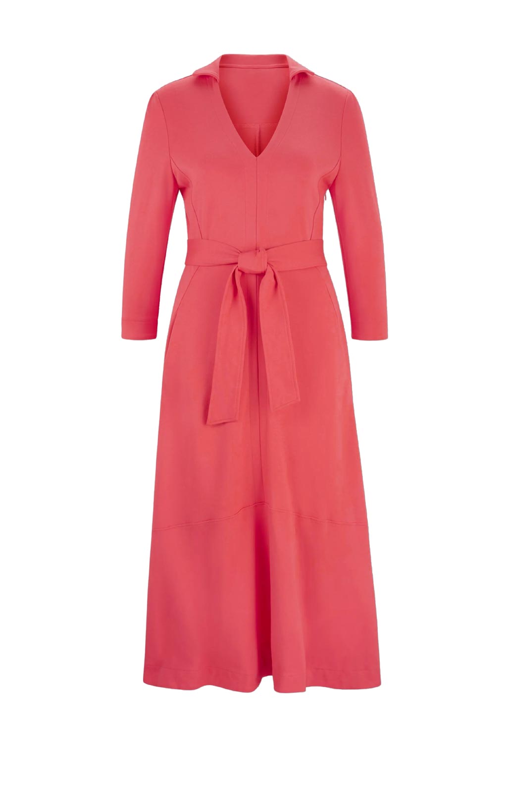 Damen Kleid Jerseykleid Lang Maxikleid Stretch Frühling Gürtel orange  hummer Damen Kleid Jerseykleid Lang Maxikleid Stretch Frühling Gürtel orange  hummer