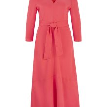 Damen Kleid Jerseykleid Lang Maxikleid Stretch Frühling Gürtel orange  hummer Damen Kleid Jerseykleid Lang Maxikleid Stretch Frühling Gürtel orange  hummer