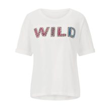 Damen Shirt T-shirt Oberteil Kurzarm Jersey Freizeit Frühling mit Perlen, weiß Damen Shirt T-shirt Oberteil Kurzarm Jersey Freizeit Frühling mit Perlen, weiß