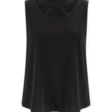 Designer-Cut-Outs-Shirttop, schwarz Designer-Cut-Outs-Shirttop, schwarz