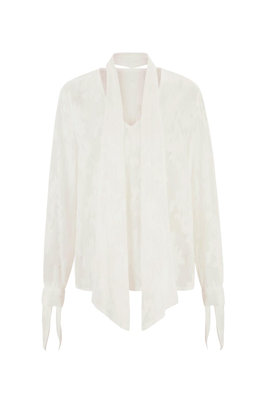 Damen Schluppenbluse, ecru-gemustert Damen Schluppenbluse, ecru-gemustert