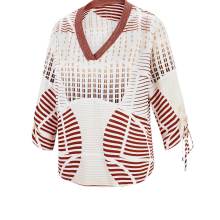 Damen Druckbluse, elfenbein-rostrot Damen Druckbluse, elfenbein-rostrot