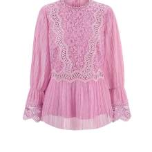 Designer-Spitzenbluse, altrosa Designer-Spitzenbluse, altrosa