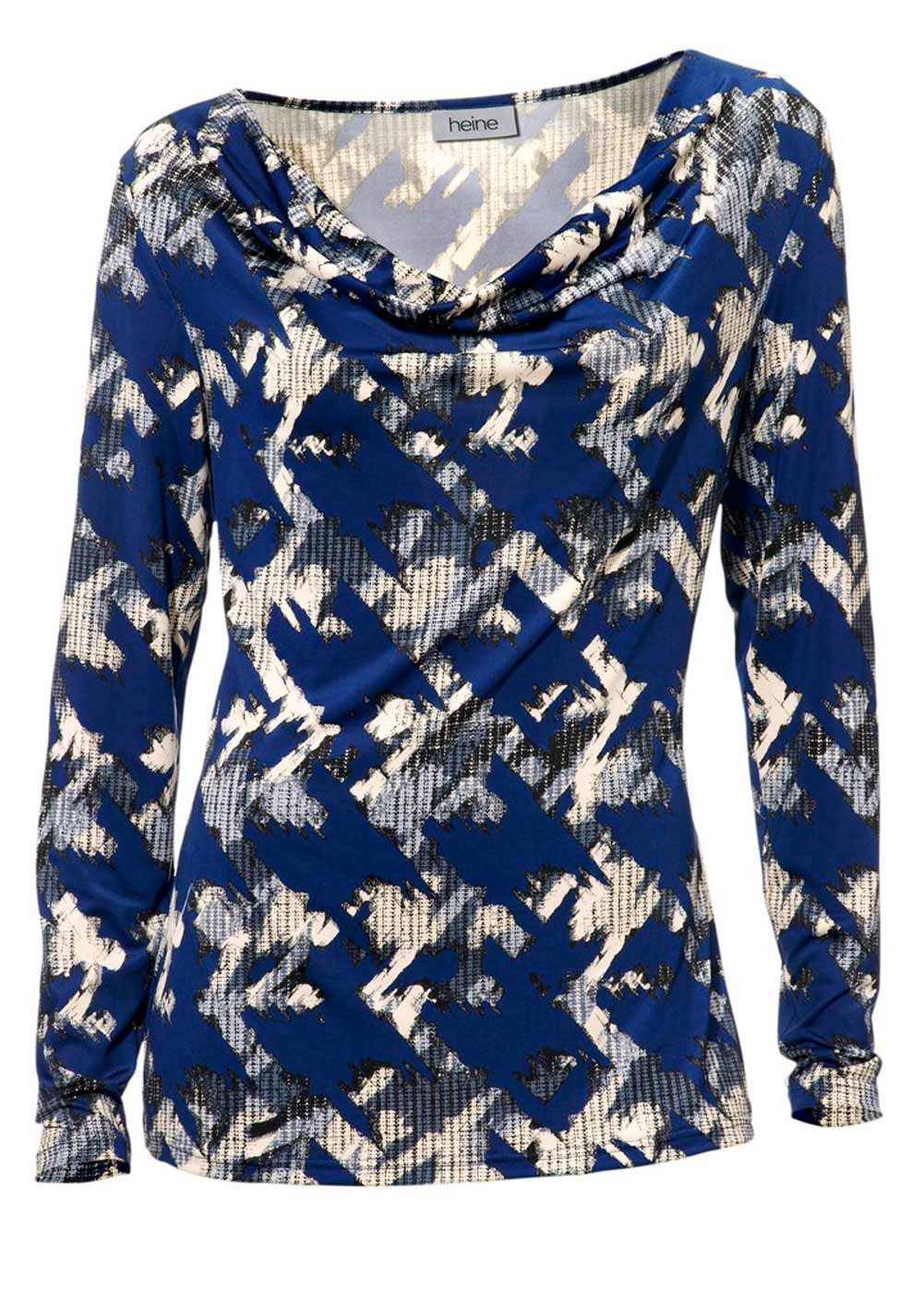 ASHLEY BROOKE Damen Designer-Druckshirt Royalblau-Stein ASHLEY BROOKE Damen Designer-Druckshirt Royalblau-Stein