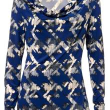 ASHLEY BROOKE Damen Designer-Druckshirt Royalblau-Stein ASHLEY BROOKE Damen Designer-Druckshirt Royalblau-Stein