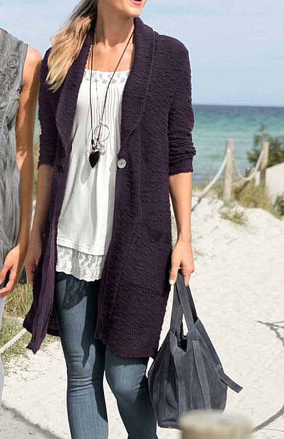 Damen Strickjacke von BOYSENS lila Damen Strickjacke von BOYSENS lila