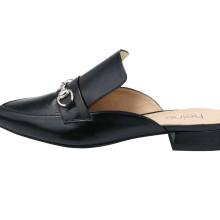 HEINE Damen Lederpantolette Schwarz HEINE Damen Lederpantolette Schwarz